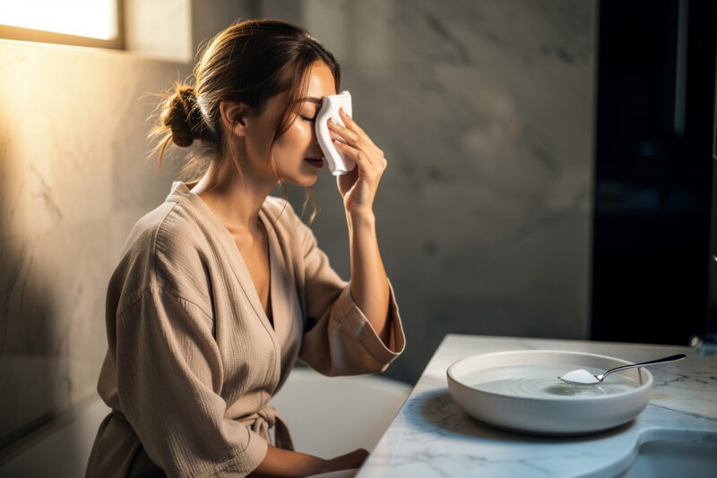 Comment faire une compresse d'eau salée pour dégonfler l'œil ?