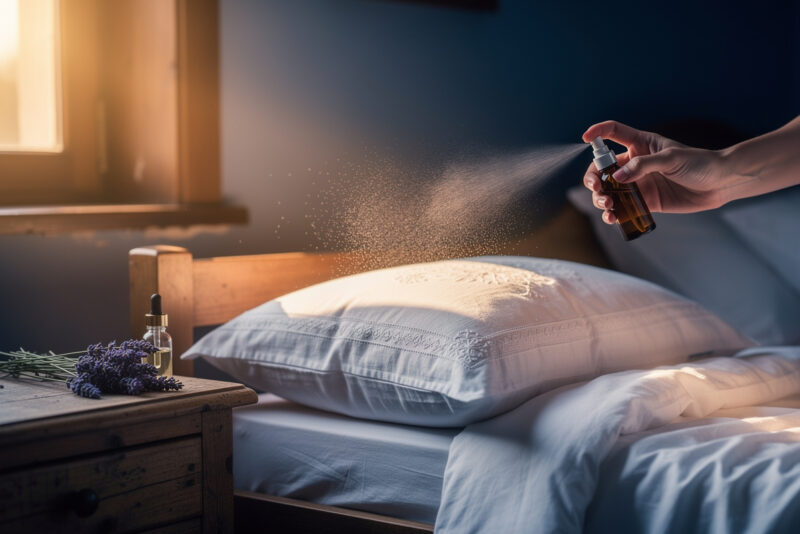 Huile essentielle de lavande sur l'oreiller : tache les draps ?