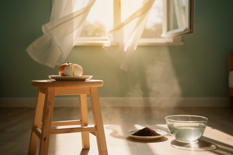 Odeur de peinture fraîche dans une chambre : l’astuce de l’oignon