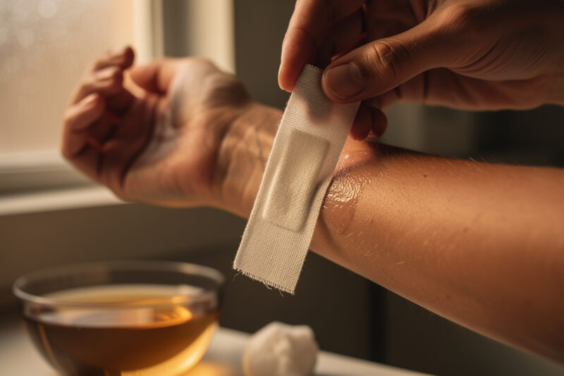 Enlever la colle des pansements sur la peau : 4 méthodes douces