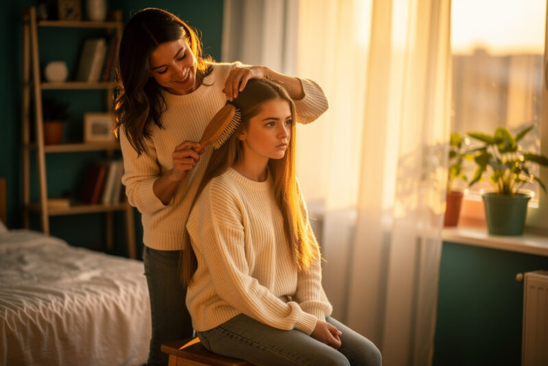Ma fille perd ses cheveux par poignées : causes et solutions